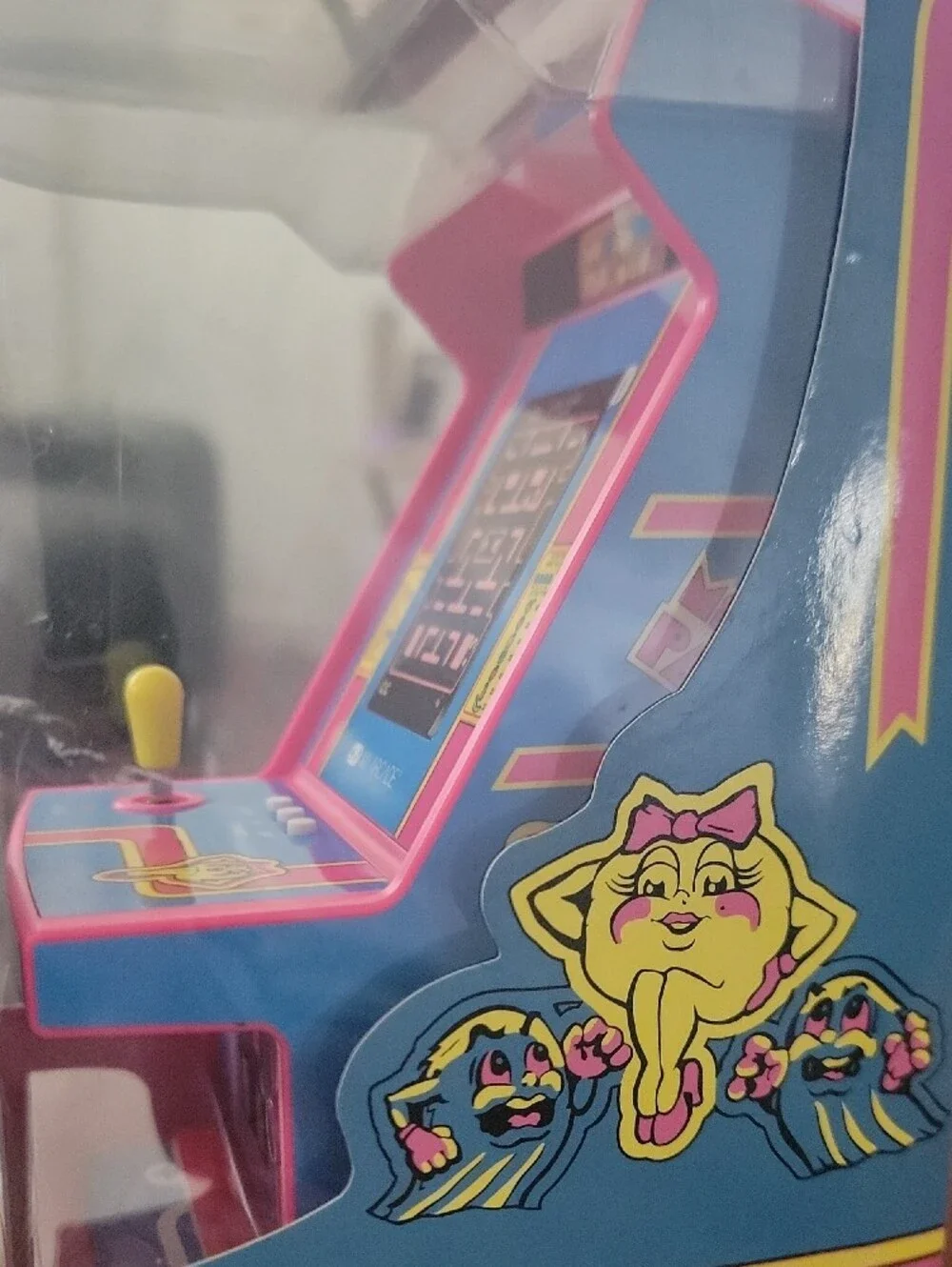 Arcade Ms. Pac-Man Micro Player Pro - Pink with Yellow Joystick